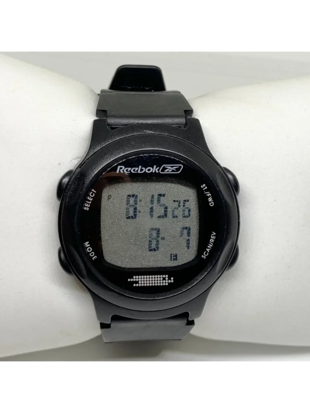Reebok men’s quartz digital watch 42mm day date black tone resin band running